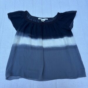 Women's XS Vintage 90's‎ MAX STUDIO Silk Whimsygoth Sheer Flutter Ombre Top